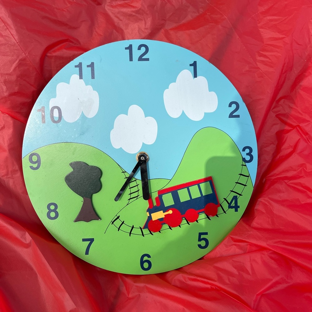 Boys railroad clock